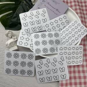 TEMU 4 패턴 별/사랑/작은 데이지/나비 자수 디자인 백킹 용해성 비직물 수제 자수 보조 스티커