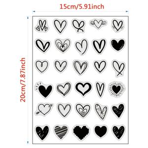 TEMU 1개의 데이 스탬프, 30개의 하트 모양 디자인, 플래너와 스크랩북을 위한 실리콘으로 만들어진 투명 스탬프 시리즈.
