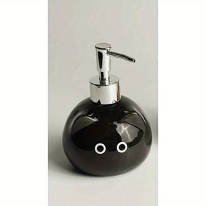 TEMU 도자기 카운터탑 손세정제 젤 샴푸 디스펜서 샤워 젤 샴푸 디스펜서 욕실 창의적인 프레스 병 검은 고양이 흰 고양이