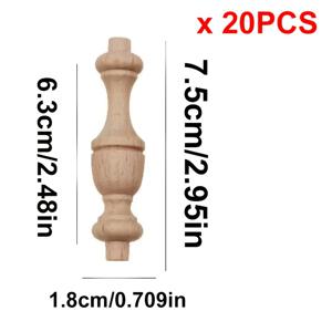 TEMU DIY 공예용 미완성 솔리드 우드 다웰 20개 세트, 가구 및 와인 캐비닛 장식 - 자연스러운 나뭇결, 홈과 레스토랑 장식을 위한 우아한 로마 호박 모양 기둥