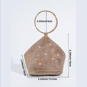 TEMU 이브닝 이벤트, 파티, 우아한 모임에 적합한 반짝이는 원형 핸드백. 포멀한 행사에 어울리는 패셔너블하고 다재다능한 클러치