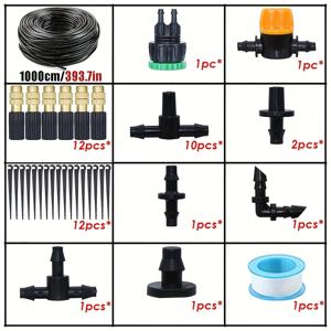 TEMU 자동 드립 관수 키트 - 4/7mm 브라스 분무 노즐 장착, 잔디밭·화분·온실용, 자동 드립 시스템