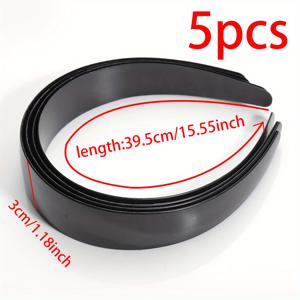 TEMU 블랙/화이트 패션 심플 솔리드 컬러 플라스틱 헤어밴드 5개 세트 - DIY 헤어 액세서리, 헤드드레스 베이스, 주얼리 만들기 소품