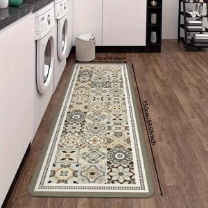 TEMU 1개 주방 규조토 바닥 매트, 빈티지 스타일 프린트 주방 바닥 매트, 야외 캠핑용, 쉽게 청소할 수 있는 가정용 바닥 매트, 주방 러그, 집, 사무실, 싱크대, 세탁실, 주방 욕실 침대 옆 발판