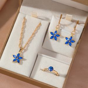 TEMU 4피스 주얼리 세트, 웨딩 디너용 액세서리, 하트 귀걸이와 목걸이, 발렌타인데이 선물용 섬세한 보석류