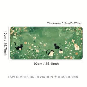 TEMU 초대형 게이밍 마우스 패드 - 미끄럼 방지 고무 베이스와 정밀 스티치 가장자리가 있는 확장형 두꺼운 데스크 매트, 재미있는 고양이 디자인, 컴퓨터 게임 및 사무용 세탁 가능하고 내구성 있음, 게이머 및 고양이 애호가를 위한 완벽한 선물, 책상용 마우스 패드|컴퓨터책상