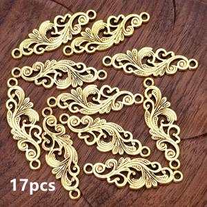 TEMU 레트로 구름 디자인 매력 커넥터 펜던트 17개 세트, 스타일 주얼리 액세서리, 수제 DIY 팔찌 및 목걸이용 귀걸이 소품, 30*10mm