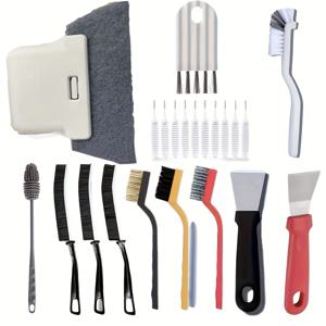 TEMU 22개 세트 간격 청소 브러시 - 컵 및 병용, 욕실, 화장실 및 창문 간격에 이상적, 욕실 청소 도구, 좁은 공간에 적합한 내구성 있는 브리슬, 주방 싱크대에 적합한 긴 손잡이 - 홈 완벽한 청소 키트