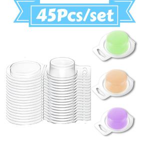 TEMU 45개/세트 원형 왁스 용해 몰드, 투명 왁스 용해 용기, 투명 왁스 용해 용기, 빈 플라스틱 원형 트레이, 코어리스 캔들 (원형)
