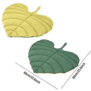 TEMU 1팩 잎 모양 강아지 침대 - 양면 디자인, 세탁 가능 & 씹기 방지 폴리에스터, 미디엄/소형 견종용 부드러운 미끄럼방지 두꺼운 패드, 포근한 애완동물 쿠션, 장난감 동반자