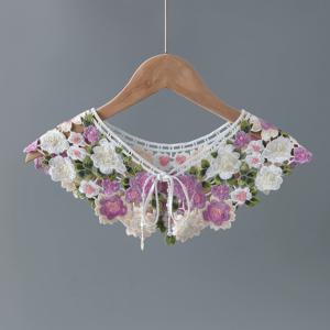 TEMU 1개 여성용 중국풍 수제 자수 숄 탈착식 피터팬 칼라 칼라 셔츠 칼라, 자외선 차단, 통기성, 편안하고 캐주얼, 의류 매칭 및 착용에 적합