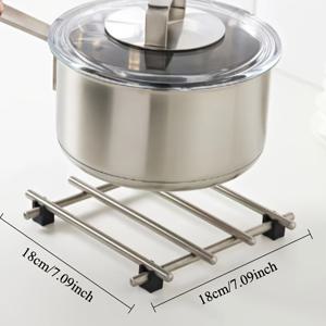 TEMU 스테인리스 스틸 냄비 받침대 패드 | 주방 조리 기구에 적합, 화상 방지 및 미끄럼 방지 냄비 매트