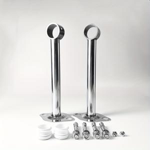 TEMU 2개 세트, 발코니 옷 건조대 받침대, 강력한 스테인리스 스틸 고정 지지대, 금속 받침대, 스타일리시한 옷장 및 캐비닛 걸이형 옷걸이 지지대, 천장 커튼대 받침대, 샤워 커튼대 지지대, 수건대 지지대