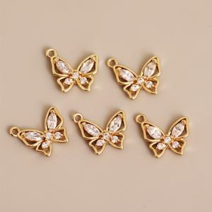 TEMU 세련된 나비 디자인 5개 세트 - 지르코니아 스톤 펜던트, 구리 소재 귀걸이, 팔찌, 발찌, 허리 체인, 팔찌 및 목걸이 장식용 공예 액세서리
