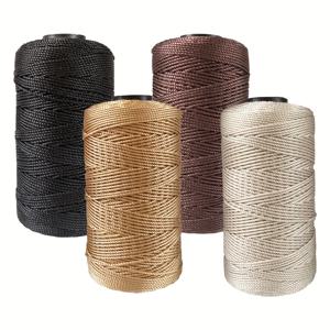 TEMU 4개 폴리에스터 실 콤보 - 검정색, 갈색, 금색, 크림색 - 모자, 배낭, 액세서리, 공예 필수품을 크로셰로 만드는 데 이상적입니다. | 생생한 실 | 부드러운 질감