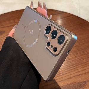 TEMU 폰 케이스: 크리에이티브 풀커버 전기도금 라이트닝 마그네틱 폰 케이스, 내장형 렌즈 보호기, S25 울트라 호환, 새로운 S23+ 초슬림 스타일, 갤럭시 S24 방탄 S25U 보호 커버, 트렌디한