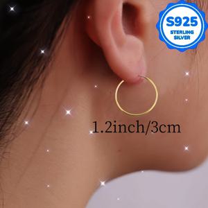 TEMU 2개 한 쌍, 두 가지 색상과 다양한 사이즈 선택 가능, 알레르기 방지 925 실버, 간편하고 스타일리시한 큰 원형 귀걸이, 절친들이 함께 착용하기에 적합, 휴일 및 일상복, 다양한 행사에 적합