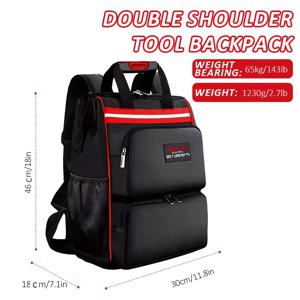 TEMU Delixi 전기 공구 백팩, 멀티 포켓 공구 보관 가방, 헤비 듀티 공구 백팩, 내구성이 뛰어난 1680D 옥스포드 천으로 제작, 전기 기술자 및 건설 노동자에게 적합