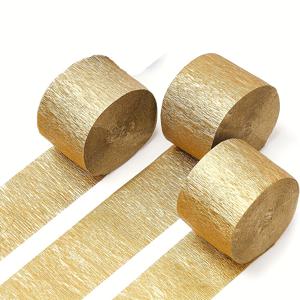 TEMU 웨딩, 생일, 졸업식용 우아한 메탈릭 마감 3롤 크레페 페이퍼 스트리머 - 각 4.57cm x 10.0미터, 다목적 파티 장식