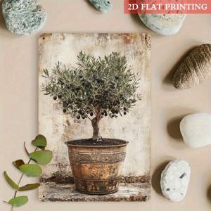 TEMU 2D 플랫, 1개 러스틱 팜하우스 올리브 트리 메탈 벽 예술 사인 - 8x12 인치 빈티지 정원 장식용 철제 기성감 있는 텍스처, 식물 & 자연 애호가를 위한 완벽한 집들이 선물, 러스틱 가든 데코, 홈 장식, 디스트레스드 마감, 평면 프린트 디자인, 홈 데코레이터, 방 장식에 적합