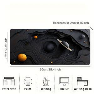 TEMU 은하계 우주 행성 테마 대형 게이밍 마우스 패드 - 내구성 강한 미끄럼 방지 고무 베이스 오피스 키보드 매트, 청소년을 위한 완벽한 선물 - 특별한 기능이 있는 직사각형 데스크 패드 (e스포츠용)