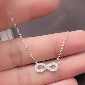 TEMU READKISS 1개 우아한 무한 반지석 목걸이 | 합성 지르코니아, 구리, 도금 K, 데일리 및 파티 행사, 모든 계절에 적합