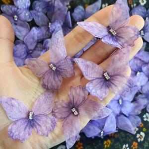 TEMU 20개 세트의 우아한 메시 컬러풀 나비 아플리케 - 핸드메이드 패브릭 패치, 웨딩 드레스, 의류, 헤어 장식 및 브라이덜 헤드피스 장식에 완벽, 두 가지 스타일로 제공