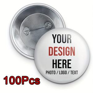 TEMU /100개 맞춤형 핀, 맞춤 버튼, 나만의 개성 있는 뱃지 디자인