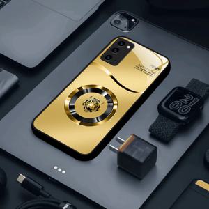 TEMU 삼성 시리즈, 갤럭시 노트 20, 노트 10, 노트 10 5G, 노트 10+, 노트 10+ 5G, 노트 20 5G, 노트 20 울트라, 노트 20 울트라 5G, S7, S9, S9+, S10 5G, S10+, 및 S21 울트라 5G와 호환되는 골든 링 타이거 패턴 폰 케이스입니다.