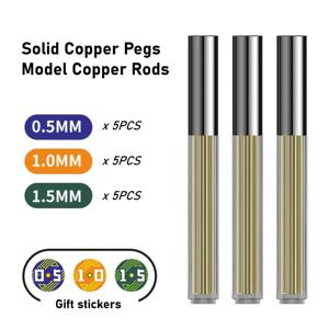 TEMU DIY 모델 수리 및 개조용 고급 구리봉 5개 세트 - 다양한 사이즈 (0.5-2.5mm) / 파일/페그 수리, 모델 제작 용품, 스케일 모델링 도구 무료 스티커 포함