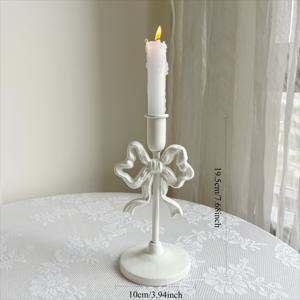 TEMU 주철 활 양초 홀더가 특징인 흰색 소녀 테마 웨딩 테이블 장식. 크리스마스, 할로윈, 부활절, 하누카, 추수감사절 연회, 파티, 가정 또는 호텔 장식에 이상적입니다. 내구성이 뛰어나며 주방용품 및 식기류 A로 사용됩니다.
