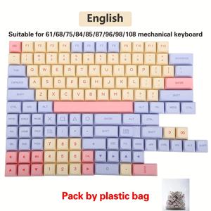 TEMU 체리 게이턴 MX 스위치 기계식 키보드용 PBT 키캡 132키 핑크 귀여운 염료 승화 키캡 XDA 컨투어 키캡 세트 - 3색 키캡|키캡|키캡
