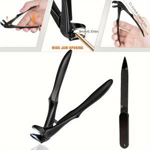 TEMU 두꺼운 발톱을 위한 긴 손잡이 대형 손톱깎이, 각도 있는 모서리가 있는 노인을 위해 설계됨, 넓은 입구와 튐 방지를 위한 향상된 디자인, 사용하기 쉬운 인체공학적 디자인|손톱깎이