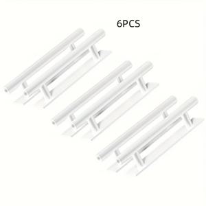 TEMU ABS 플라스틱 재질의 검정/흰색 자체 접착식 캐비닛 손잡이 6개 세트, 옷장 및 가구 서랍 손잡이, 캐비닛 추가 장식에 간편하게 부착 가능