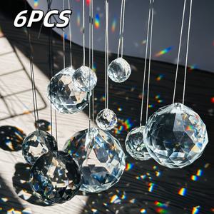 TEMU 6개 프리즘 정원 햇빛 포획기 - 반짝이는 유리 무지개 제작 펜던트 세트, 가정 및 정원 장식에 적합, 결혼식, 약혼식 및 생일 축하 행사에 이상적