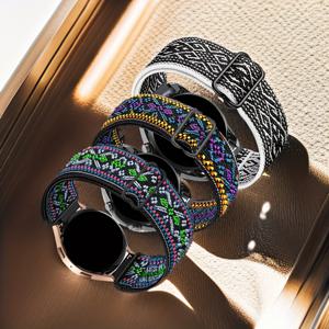 TEMU 3개 나일론 탄성 조절 가능 스트랩, 18mm/20mm/22mm 호환, 화웨이 워치 2/3/4/5, 화웨이 워치 GT5/GT5 Pro, 워치 GT3/GT3 Pro, 워치 8/7/6/6 클래식/5/5 Pro/4 호환. 스트랩 양쪽에 퀵 릴리스 핀이 장착되어 있어 시계에 정확하고 단단하게 고정 가능. 설치 및 분리가 몇 초 만에 쉽게 완료됩니다