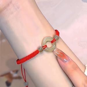 TEMU 1-2pcs 우아한 커플 팔찌, 따뜻한 모조 자드 비즈가 얽힌 빨간 끈, 일상 착용으로 연대성을 보여주기 위해 완벽, 최고의 친구를 위한 사랑의 상징 또는 배려된 파티 선물로 이상적