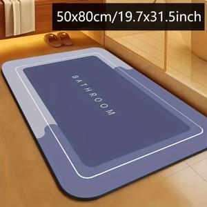 TEMU 심플 다이아토마이트 욕실 미끄럼방지 매트, 홈 주방 패드, 빠른 건조 흡수 발바닥 매트, 현관 러그|발매트