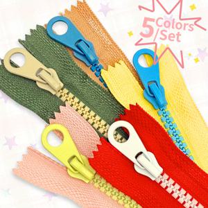 TEMU 5개 #5 밀폐형 레진 지퍼 세트 - 혼합 색상, 주머니, 가방 및 펜 교체용, 다양한 크기 제공, 내구성 좋은 플라스틱, 사용하기 쉬움, 부드러운 작동, 지퍼 수리 키트