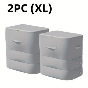 TEMU 투피스 초대용량 가정용 압축 보관 백, 뚜껑 포함 보관 상자, 의류, 담요, 쿠션, 여행용 보관, 침대 밑 수납, 가정 정리용으로 적합|쿠션커버|이불정리함