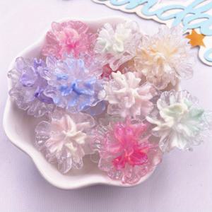 TEMU 2D 플랫, 8개 혼합 레진 수국 꽃 라인스톤 피규어 - 플랫 백 멀티컬러 DIY 웨딩 비즈, 스크랩북 장식, 공예용