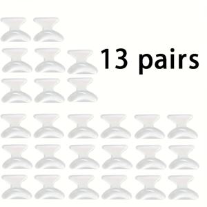 TEMU 미끄럼 방지 나비형 안경 패드 - 13쌍 부드러운 미끄럼 방지 접착식 안경패드, 초강력 접착 백킹, 편안한 안경 수리 키트|안경코받침