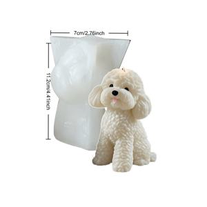 TEMU 지아후이 메이 테디 강아지 몰드 - DIY 향초, 비누 만들기, 석고 공예용 실리콘 몰드 | 세부적인 핸드메이드 강아지 장식 몰드, 불규칙한 테디 강아지 모양