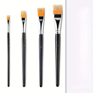 TEMU 4개 세트 워터컬러 & 아크릴 페인트 브러쉬 - 라운드 합성 모 & 호리병 손잡이 - 워터컬러, 아크릴, 캘리그라피, 디테일/브로드 스트로크용 - 전문가용 페인팅 액세서리