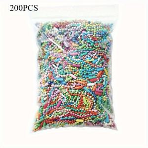 TEMU 여행 가방, 주얼리, 인형을 위한 생생한 비즈 체인. 펜던트가 달린 200개 다양한 컬러의 비즈가 특징입니다. 이 액세서리 행잉 체인은 랜덤 색상의 원형 비즈가 포함되어 있습니다.