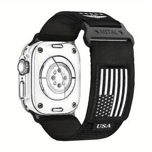 TEMU 애플워치 밴드용 니트 나일론 투 섹션 스트랩 여성/남성 40mm 42mm 41mm 38mm 44mm 46mm 45mm 49mm, 탄력 있는 스포츠 솔로 루프 팔찌 iWatch 시리즈 10/9/8/7/6 5/4/3/SE/Ultra/2세대 스마트워치 액세서리