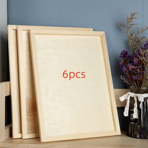 TEMU 6pcs 12x16 인치 미완성 목재 캔버스 패널 - 그림 그리기, 흘러내리고 공예용으로 적합한 부드러운 목재 보드 - 예술가 및 DIY 프로젝트에 이상적, 그림 그리기 보드, 공예 필수품, 자연 목재 마감, 부드러운 표면