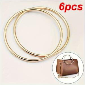 TEMU 수제 직조 지갑 및 핸드백 추가, DIY 지갑 제작에 적합한 원형 금속 가방 손잡이 6개