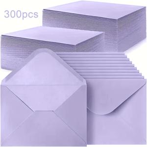 TEMU 300개 라벤더 퍼플 자체 밀봉 V형 플랩 초대장 봉투 - 4x6 카드용, 생일, 결혼식, 졸업, 크리스마스 선물 추천
