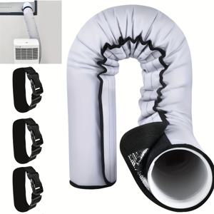 TEMU 조절 가능한 버클 스트랩과 단열 호스 커버가 있는 휴대용 에어컨 벤트 커버 - 모든 에어컨에 적합, 전원 불필요, 먼지 및 해충 방지, 쉬운 설치|이동식에어컨|휴대용에어컨|이동형에어컨